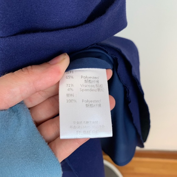 Weekend Rumere A-line Overlay Midi Dress 38 US Size 4 Navy 3/4 Sleeve - Picture 8 of 9